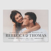 モダンエレガントクラシック写真結婚の マグネット招待状 (正面)