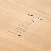 モダンエレガントクラシック結婚スタイル アクリル招待状 (レイダウン)