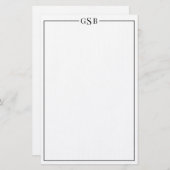 モダンエレガントクラシック黒の文房具 便箋 (正面/裏面)