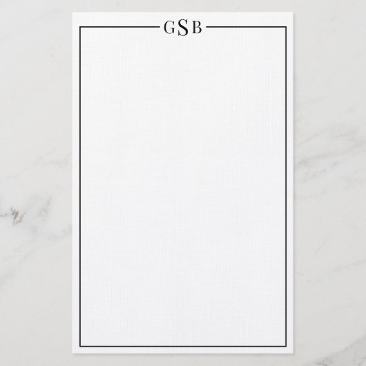 モダンエレガントクラシック黒の文房具 便箋 (正面)