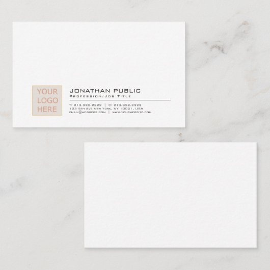 モダンエレガントクリエイティブプロフェッショナルシンプルプレーン 名刺 (正面/裏面)