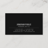 モダンエレガントクリエイティブ白黒プレーン 名刺 (裏面)