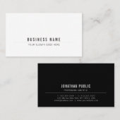 モダンエレガントクリエイティブ白黒プレーン 名刺 (正面/裏面)