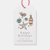 モダンエレガントクリスマス祝日挨拶 ギフトタグ (裏面)