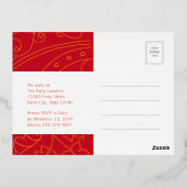 モダンエレガントクリスマス装飾交換パーティー 箔招待状ポストカード (裏面)