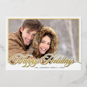 モダンエレガントクリスマス3 PHOTO金ゴールド 箔シーズンカード (正面)