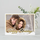 モダンエレガントクリスマス3 PHOTO金ゴールド 箔シーズンカード (立ち正面)