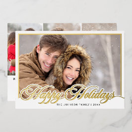 モダンエレガントクリスマス4 PHOTO金ゴールド 箔シーズンカード