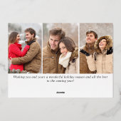 モダンエレガントクリスマス4 PHOTO金ゴールド 箔シーズンカード (裏面)