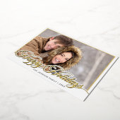 モダンエレガントクリスマス4 PHOTO金ゴールド 箔シーズンカード (回転した状態)