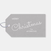 モダンエレガントクリスマス | グレー ギフトタグ (裏面横)