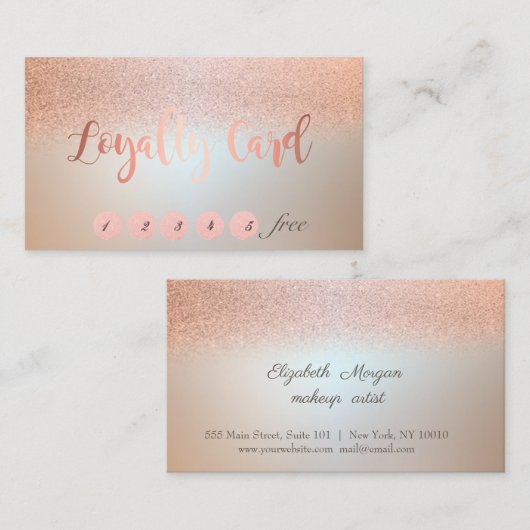 モダンエレガントグリッターロイヤリティカード ロイヤリティカード (正面/裏面)