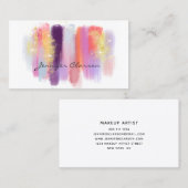 モダンエレガントグリッター水色ブラシガーリー 名刺 (正面/裏面)