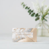 モダンエレガントグリッター金ゴールド大理石内装デザイン 名刺 (スタンド正面)