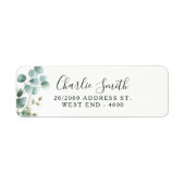 モダンエレガントグリーンブライダルシャワー ラベル (正面)