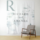 モダンエレガントグリーン ミニマルウェディング タペストリー (インサイチュ)