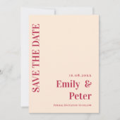 モダンエレガントコンテンポラリーミニマ結婚リスト セーブザデート (正面)
