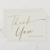 モダンエレガントゴールドスクリプトボホブライダルシャワー サンキューカード (正面/裏面)