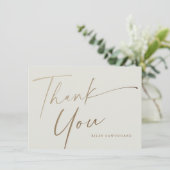モダンエレガントゴールドスクリプトボホブライダルシャワー サンキューカード (スタンド正面)