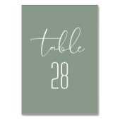 モダンエレガントサージグリーンニュートラル結婚ズ テーブルナンバー (正面)