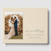 モダンエレガントシック手書き結婚写真 ゲストブック (正面)