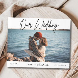 モダンエレガントシック手書き結婚写真 ゲストブック