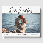 モダンエレガントシック手書き結婚写真 ゲストブック (正面)