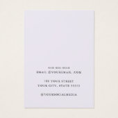 モダンエレガントシック水色フローラ表示カード (裏面)