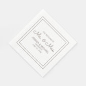 モダンエレガントシッ結婚ク スタンダードランチョンナプキン (角)