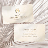 モダンエレガントシャンパンフルートカスタムグラス 名刺