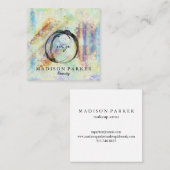 モダンエレガントシャンパン抽象芸術美しいスタイリストS スクエア名刺 (正面/裏面)