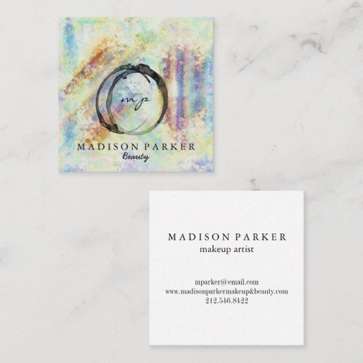 モダンエレガントシャンパン抽象芸術美しいスタイリストS スクエア名刺 (正面/裏面)