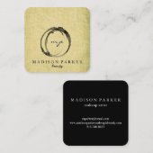 モダンエレガントシャンパン抽象芸術美しいスタイリストS スクエア名刺 (正面/裏面)