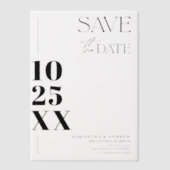 モダンエレガントシンプルはっきりしたScript日付の保存 ベラム紙招待状 (正面)