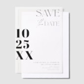 モダンエレガントシンプルはっきりしたScript日付の保存 ベラム紙招待状 (オフセット)