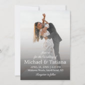 モダンエレガントシンプルは消えた写真結婚の 招待状 (正面)