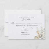 モダンエレガントシンプルアイボリー食の選択 出欠カード (正面)