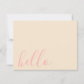 モダンエレガントシンプルアイボリー&ピンク ノートカード (正面)