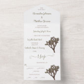 モダンエレガントシンプルカラーJoshuaツリーシルエット オールインワン招待状 (内側)