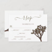 モダンエレガントシンプルカラーJoshuaツリーシルエット 出欠カード (正面/裏面)