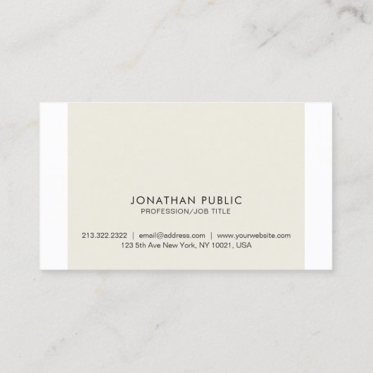 モダンエレガントシンプルクリエイティブプレーンプロフェッショナル 名刺 (裏面)