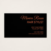 モダンエレガントシンプルコーラルブラックロイヤリティカード (裏面)