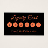 モダンエレガントシンプルコーラルブラックロイヤリティカード (正面)
