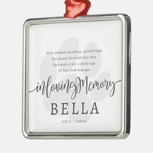 モダンエレガントシンプルシックなポーペットキャットメモリアル メタルオーナメント (左)
