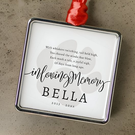 モダンエレガントシンプルシックなポーペットキャットメモリアル メタルオーナメント