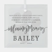 モダンエレガントシンプルシックなポーペットメモリアル ガラスオーナメント (正面)