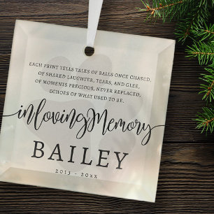 モダンエレガントシンプルシックなポーペットメモリアル ガラスオーナメント