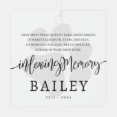 モダンエレガントシンプルシックなポーペットメモリアル メタルオーナメント (裏面)