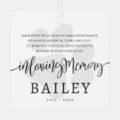 モダンエレガントシンプルシックなポーペットメモリアル メタルオーナメント (正面)