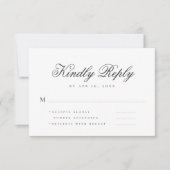 モダンエレガントシンプルシックモノグラムタイポグラフィRSV 出欠カード (正面)